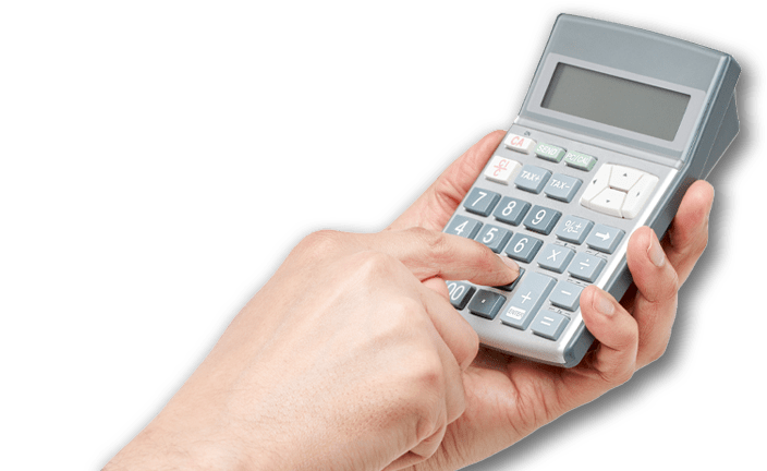 Kalkulator trzymany w dłoni